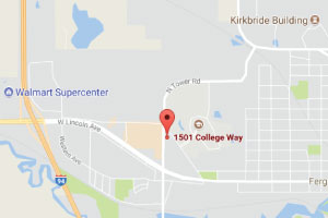 A map of the location of 1 5 0 1 college way.